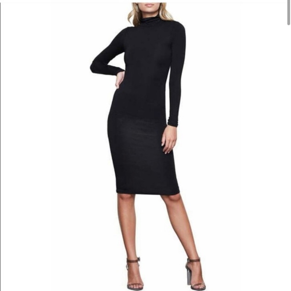 NWT Good American Black Bodycon Turtleneck Dress